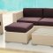 Malibu 5Pc Patio Sofa Set by Modway in Tan & Brown