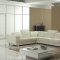 White Button Tufted Leather Modern Sectional Sofa w/Steel Legs