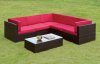 Zendaya Patio Sectional w/Coffee Table CM-OS2115RD in Red