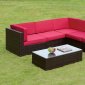 Zendaya Patio Sectional w/Coffee Table CM-OS2115RD in Red