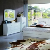 Palermo White Contemporary Bedroom Set w/Storage Bed