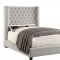 Mirabelle CM7679IV Upholstered Bed in Ivory Flannelette