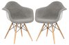 Willow Set of 2 Accent Chairs W24GRT in Grey by LeisureMod