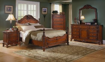 Madaleine Bedroom 1385 Warm Cherry by Homelegance w/Options [HEBS-1385-Madaleine]