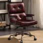 Larisa Office Chair 92027 in Vintage Merlot Leather by Acme