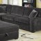 500753 Luka Sectional Sofa in Charcoal Fabric by Coaster