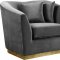 Arabella Sofa 617 in Grey Velvet Fabric by Meridian w/Options