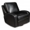 Black Bonded Leather Modern Double Reclining Sofa & Loveseat Set