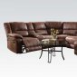 Zanthe II Motion Sectional Sofa in Brown Padded Suede by Acme