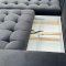 Neo Sectional Sofa in Black Fabric by ESF w/Bed & Storage