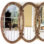 Antique Bronze Finish Traditional Slyle Triplet Mirror