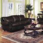 Dark Burgundy Bonded Leather Classic Living Room w/Rolled Arms