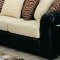 Creame Chenille Fabric Stylish Sectional Sofa W/Dark Bycast Base