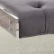 Jane Bench 103 in Grey Velvet Fabric by Meridian w/Acrylic Legs