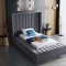 Kiki Upholstered Bed in Grey Velvet Fabric by Meridian