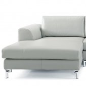 Angela Sectional Sofa in Gray Leather by Whiteline