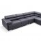 2119 Sectional Sofa in Black Leather by ESF