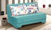 Rio Pull-Out Loveseat Bed in Blue Microfiber Fabric by Rain