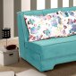 Rio Pull-Out Loveseat Bed in Blue Microfiber Fabric by Rain