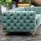 Benedict Sofa & Loveseat Set in Light Blue Velvet Fabric