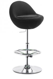 Black or Green Contemporary Barstool with Metal Base