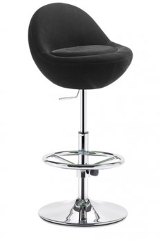 Black or Green Contemporary Barstool with Metal Base [ZBA-Puck Barstool]