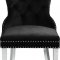 Carmen Dining Chair 743 Set of 2 Black Velvet Fabric by Meridian