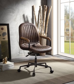 Acis Office Chair 92559 in Vintage Chocolate Leather by Acme [AMOC-92559-Acis]