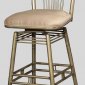 Bronze Tone Base & Taupe Suede Seat Set of 2 Barstools