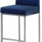 Giselle Counter Stool 782 Set of 2 Navy Velvet Fabric - Meridian