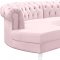 Anabella Sectional Sofa 697 5Pc Pink Velvet Fabric by Meridian