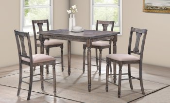 Wallace 71470 Counter Height Dining Set 5Pc Washed Blue by Acme [AMBA-71470-Wallace]