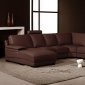 2227 Sectional Sofa in Brown Leather by VIG