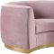 Julian Sofa 620 in Pink Velvet Fabric by Meridian w/Options