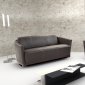 J&M Modern Hotel Italian Leather Sofa in Brown w/Options