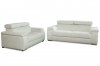 White Bonded Leather Modern Coco Sofa & Loveseat 2PC Set