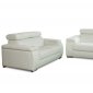 White Bonded Leather Modern Coco Sofa & Loveseat 2PC Set