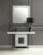 Nasa Console Table & Mirror Set 90500 in Mirrored & Pearl - Acme