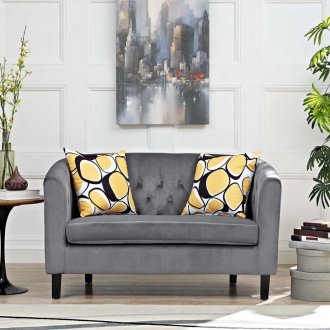 Prospect Loveseat EEI-2615-GRY in Gray Velvet by Modway