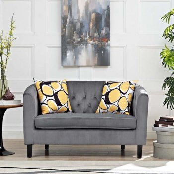 Prospect Loveseat EEI-2615-GRY in Gray Velvet by Modway [MWS-EEI-2615-GRY Prospect]