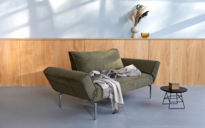 Zeal Daybed in Dark Gray Fabric by Innovation w/Metal Legs