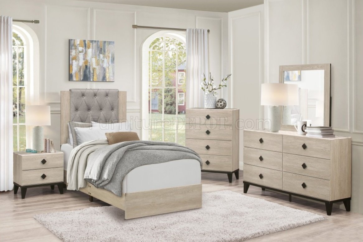 Whiting Kids Bedroom Set 4Pc 1524 in Natural & Gray -Homelegance - Click Image to Close