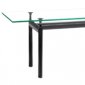 Rectangular Glass Top Dining Table with Black Steel Frame