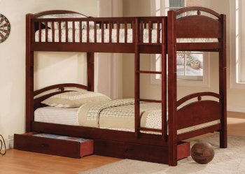 CM-BK600CH California I Twin/Twin Bunk Bed in Cherry [FAKB-CM-BK600CH California I]