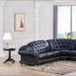 Apolo Sectional Sofa in Black Leather by ESF w/Options