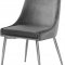 Karina Dining Chair 784 Set of 2 Grey Velvet Fabric by Meridian