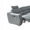 2144 Sectional Sofa in Gray Leather by ESF w/Recliner