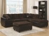 Mallory Sectional Sofa 505645 in Chocolate Fabric by Coaster