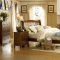 Natural Wood Finish Casual 5Pc Bedroom Set w/Sleigh Bed