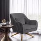 Paloma Accent Chair 585 in Grey Velvet Fabric by Meridian